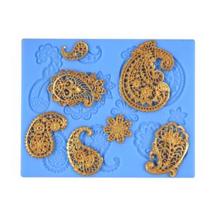Quality Reusable Silicone Baking Utensils Edible Square Lace Mats For Cake Decorating wholesale