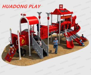 Quality Food Grade Fire Control Theme Kids Plastic Slide For 3-12 Years Old Age wholesale
