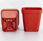 SQUARE DEEP NURSERY POTS plants black,red,green plastic Landmark 4 sizes