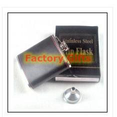 Quality Personalized 12oz Black Leaher Stainless Steel Funnel Hip Flask for Anniversary wholesale
