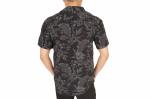 100% Viscose Summer Casual Leaf Print Short Sleeve Shirt Beach Style