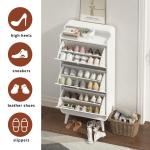 Tri-amine flip shoe cabinet with shoe rack