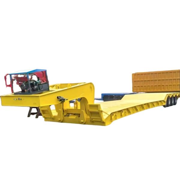 2 Line 4 Axle Low Bed Trailer 80-120ton Detachable Gooseneck Semi Truck Lowboy