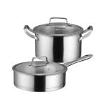 Best Selling Silver Kitchen Sauce Pot Soup Pot Fry Pan Cooking Pot Set With