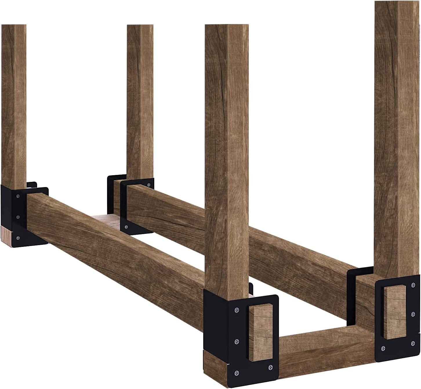 Functional Design Adjustable Firewood Log Storage Rack Brackets for Indoor and Outdoor