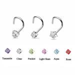 Prong Set Zircon Nose Screw Rings Piercing Nose Studs Body Jewelry 20g Star