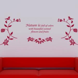 Quality Red Letter 950*400mm Removable Wall Flower Stickers B060 wholesale