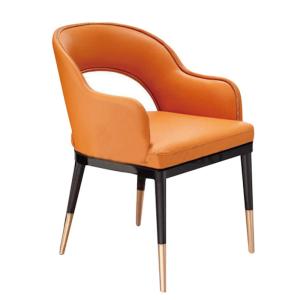 Quality YLX-8022 Steel Tube with Orange Leather Cover Leisure Sofa Dining Chair wholesale