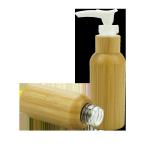 Empty Lotion Pump Bamboo Cosmetic Containers Lotion Bottles Inner Plastic 120ml
