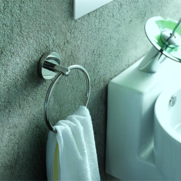 Circular Polished Bathroom Towel Rings Towel Holder Stainless Steel For Kitchen