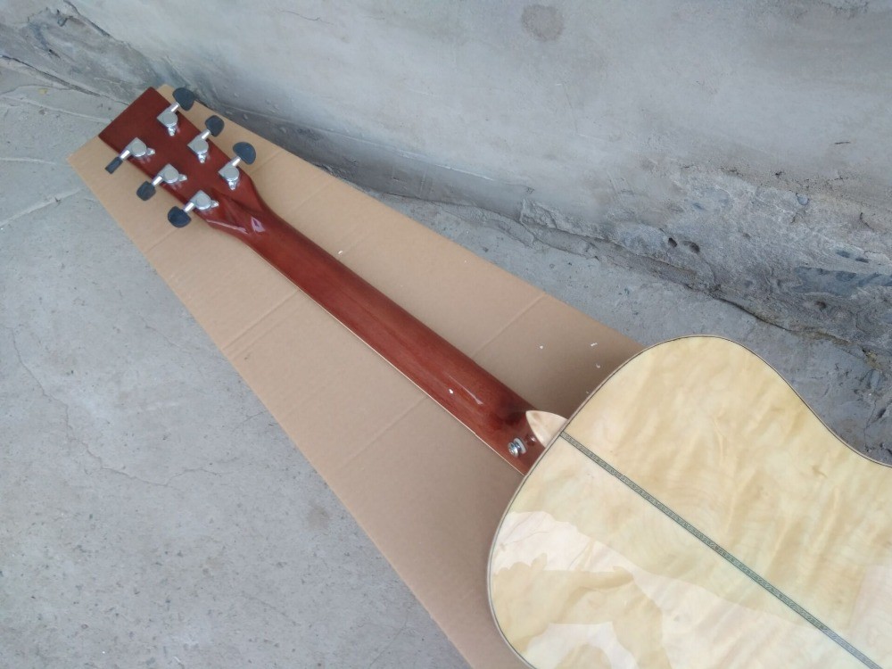 AAAA all Solid OM body style guitar 14 frets imported wood custom solid maple acoustic electric guitar