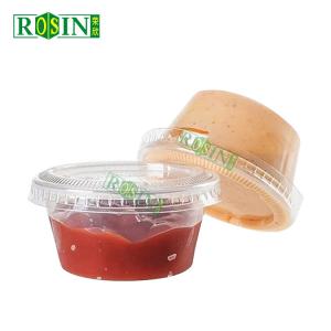 Quality 1oz Clear Plastic Takeaway Food Container Sauce Cup Container Disposable With Lid wholesale