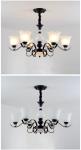 Black wrought iron chandeliers sale with Glass Lampshade (WH-CI-101)
