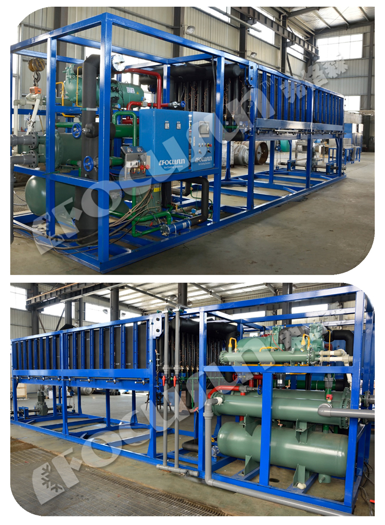 15 Tons Per Day Industrial Block Ice Maker Machine with Water Cooling Condenser System