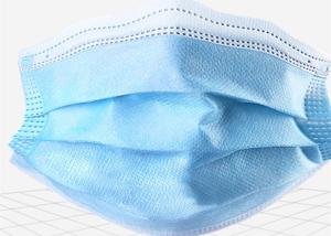 Quality Civil Earloop 3 Ply Disposable Face Mask , Anti Virus Disposable Blue Mask wholesale