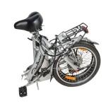 Silver Electric Folding Bike Lightweight Adjustable Two Wheel Electric Bike