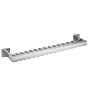 Quality OEM Chrome 24 Inch Towel Bar Square SUS304 Heavy Double Bar Towel Rack wholesale