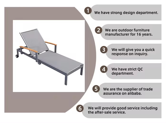 Iron Outdoor Furniture Patio Beach Sunbed Lounge Sea Sun Lounger Modern Style