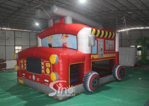 Quality The Blow Up Fire Truck Inflatable Bouncy Castle For Kids And Adults Party Time wholesale