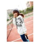 Long Sleeve Women / Ladies Hooded Sweatshirts , Red / White