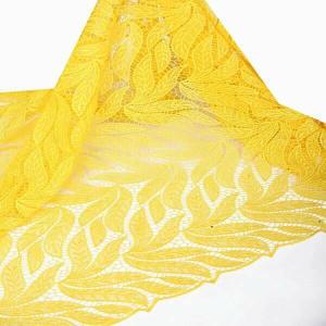 Quality 5 yard/lot yellow polyester emboidery lace /2015 hot selling african guipure lace with stone wholesale