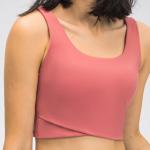 Naked Feeling Yoga Sports Bras Wrapped Cross Hem V Back