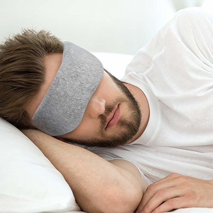 Ultra Soft Gray Memory Foam Eye Mask For Relaxation Spa Adjustable Strap Design