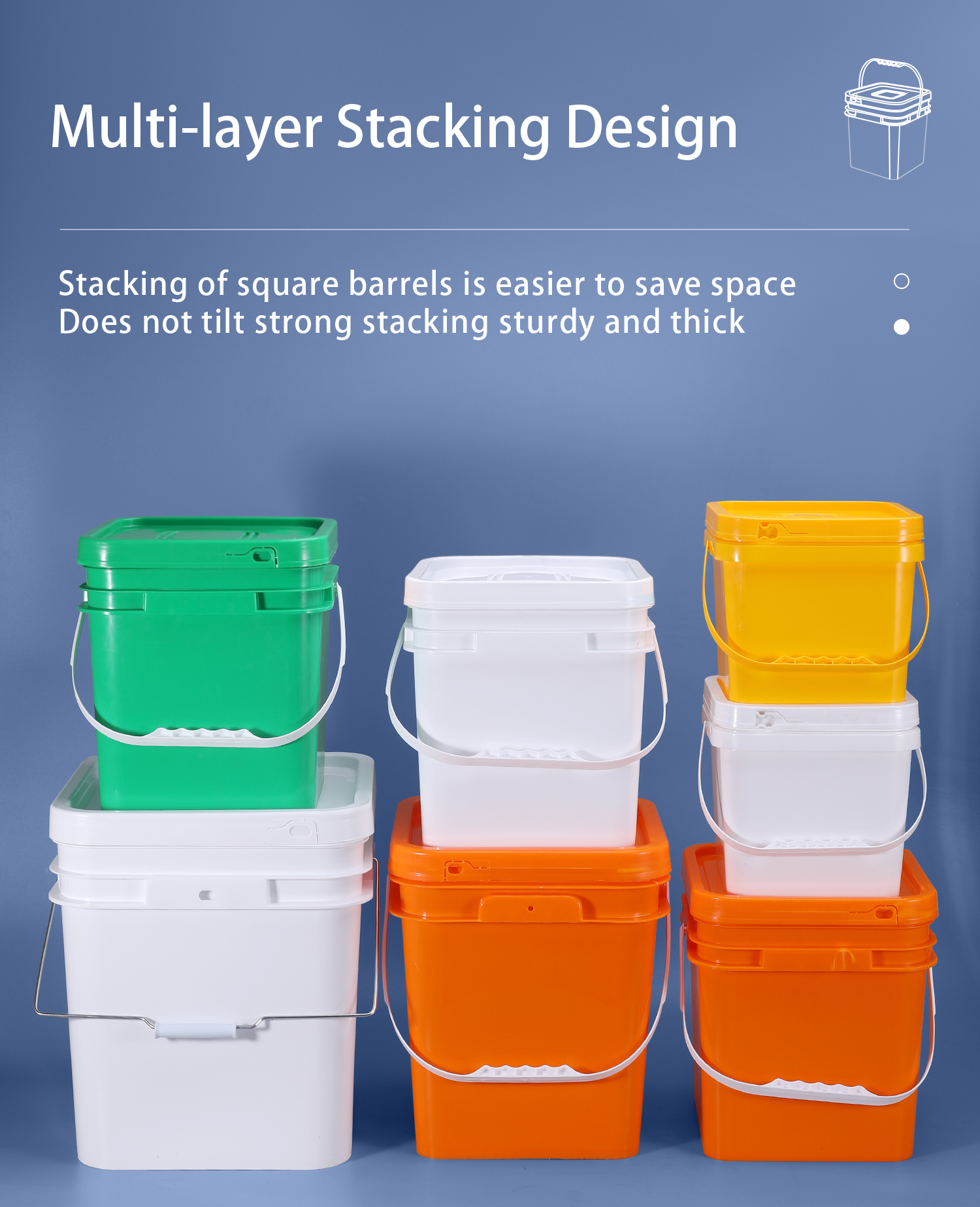 Square 5L PP Material Plastic Bucket With Screw Lids For Liquid Storage And Versatile