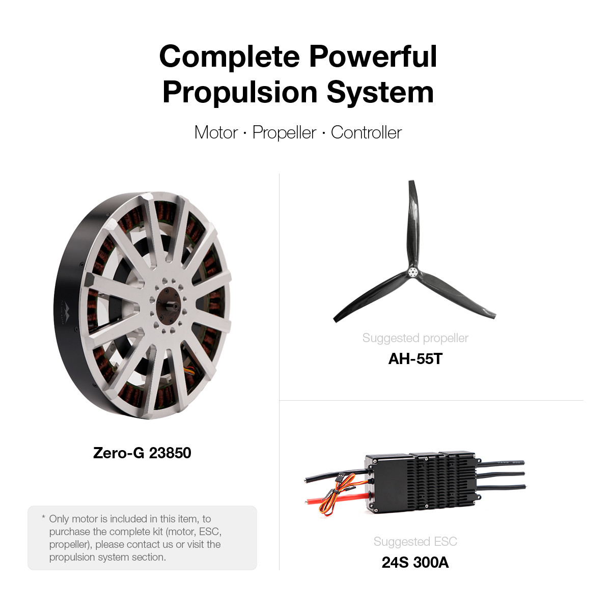 Robust Brushless Motor Electric Lightweight 23850 Motor For Paraglider