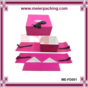 Quality Professional low price sturdy Paper pink color CMYK printing baby gift box With Ribbon wholesale