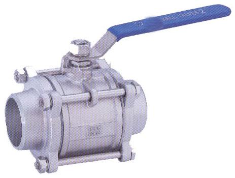 Floating 3 - pc  Ball Valves Stainless Steel For High Pressure Welding End