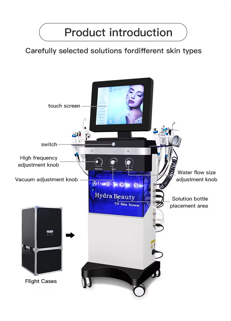 14 In 1 Ultrasonic Scrubber RF Bio Facial Cleaning Hydrodermabrasion Machine