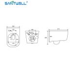 Sanitwell SWJ0225 Bathroom wc white toilet bowl rimless flush