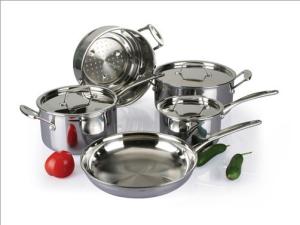 Quality 5Pcs 3-ply stainless steel cookware set SHCY-3009 wholesale