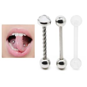 Quality Acrylic Material Screw Barbell 14G Surgical Steel Tongue Jewelry wholesale