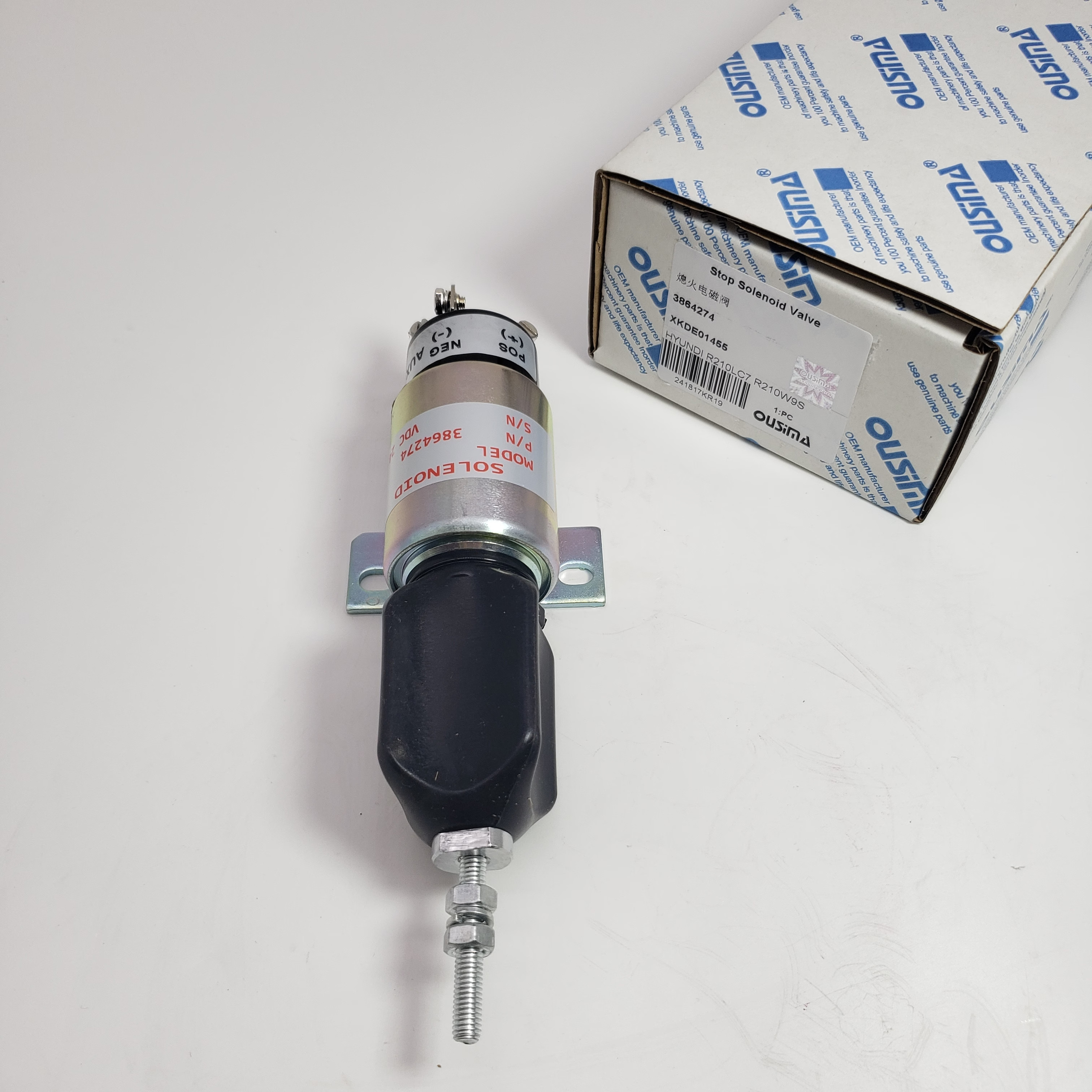 Fuel Shutdown Solenoid Valve 3864274 XKDE01455 For Hyundai R140W7 R200W7 R140LC9S