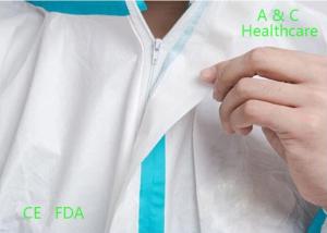 Quality Blue PP / SMS Disposable Protective Gowns Scrub Suit Lightweight S-5XL Size wholesale