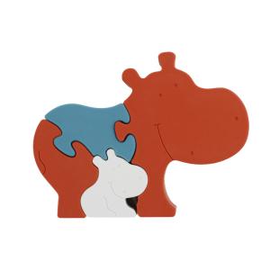 Quality Food Grade Silicone Infant Jigsaw Puzzles BPA Free Eco Friendly Hippo Shape wholesale
