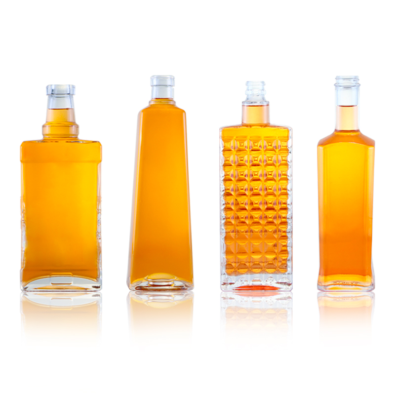Rum Vodka Whisky Tequila Gin Glass Bottle with Lid Made of Super Flint Material
