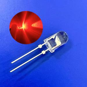 Quality Traffic Warning Light LED Diode 5mm Round Head 620nm 12000mcd Short Pins With Stopper wholesale