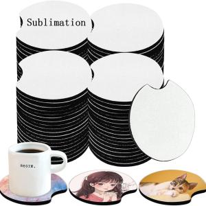 Quality 7cm/10cm Sublimation Neoprene Car Coaster Blanks Round Sublimation Coasters wholesale