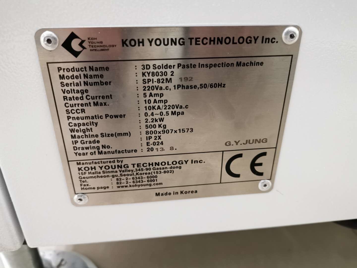 3D KOH YOUNG SPI Machine KY8030 SMT SPI Machine