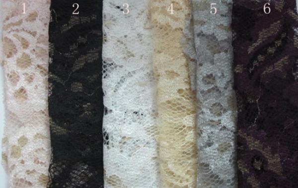Underwear Stretchy Metallic Lace Fabric / Corded Jacquard Lace Fabric