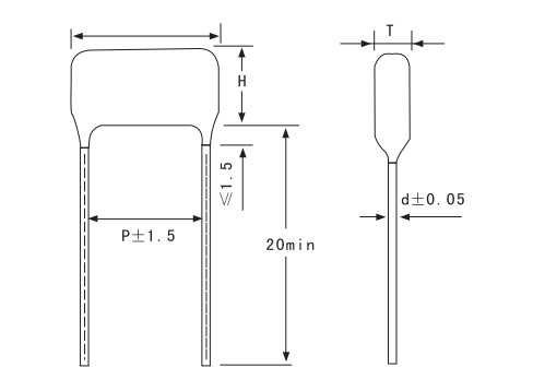 22uF 224nF Metallized Polyester Film Capacitors CL21 250V