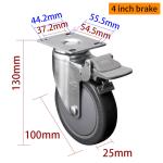 Light Duty Swivel Casters 100mm 4 Inch Casters With Brake