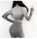 Ombre Seamless Women's Yoga Apparel / Women Gym Clothing Gradient Leggings+Long