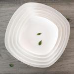 5 Inch Square White Porcelain Dinnerware Dishwasher Safe