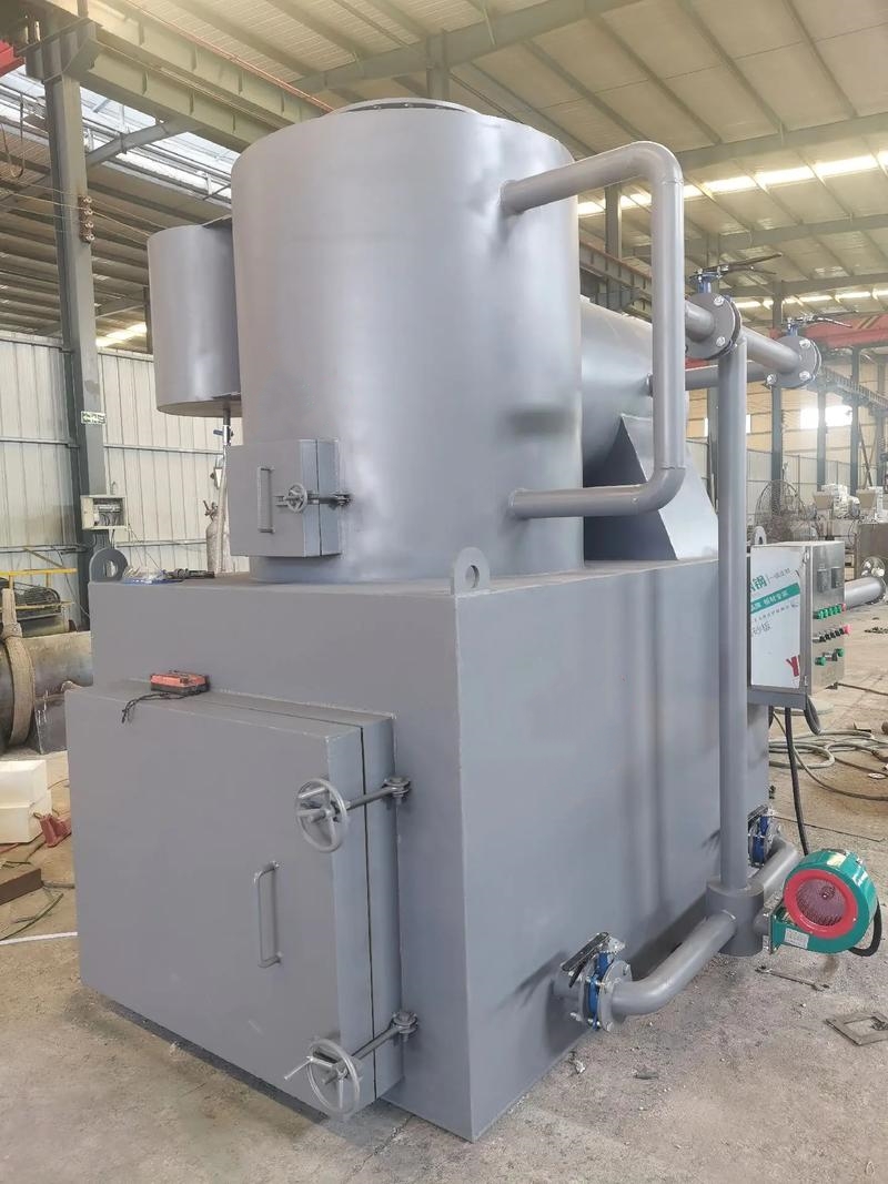 Diesel Oil Burning General Waste Incinerator For Medical / Animal / Farm / City Waste Disposal Customized Blue Red Grey Green