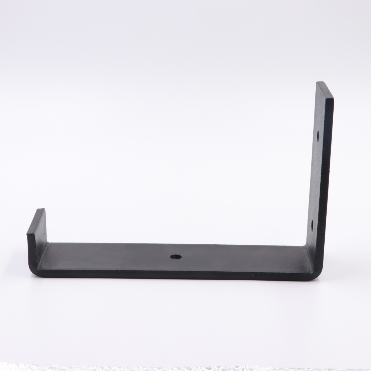 Shelf Brackets Heavy Duty Frosted Black Wall Bracket with Lip for Floating Shelves Rustic Iron Metal Shelf Bracket