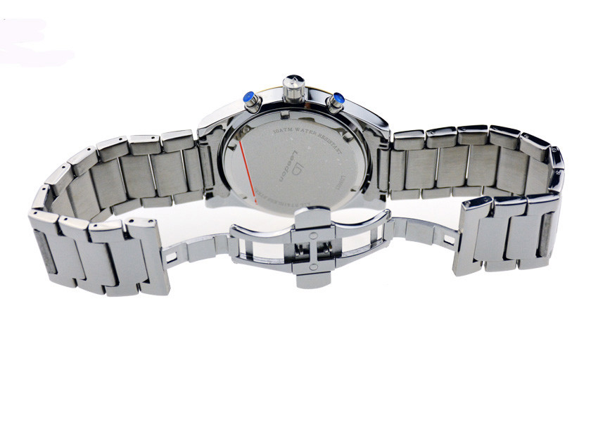 Quartz Movt Stainless Steel Chronograph Watch Waterproof 10ATM IP / PVD Plating
